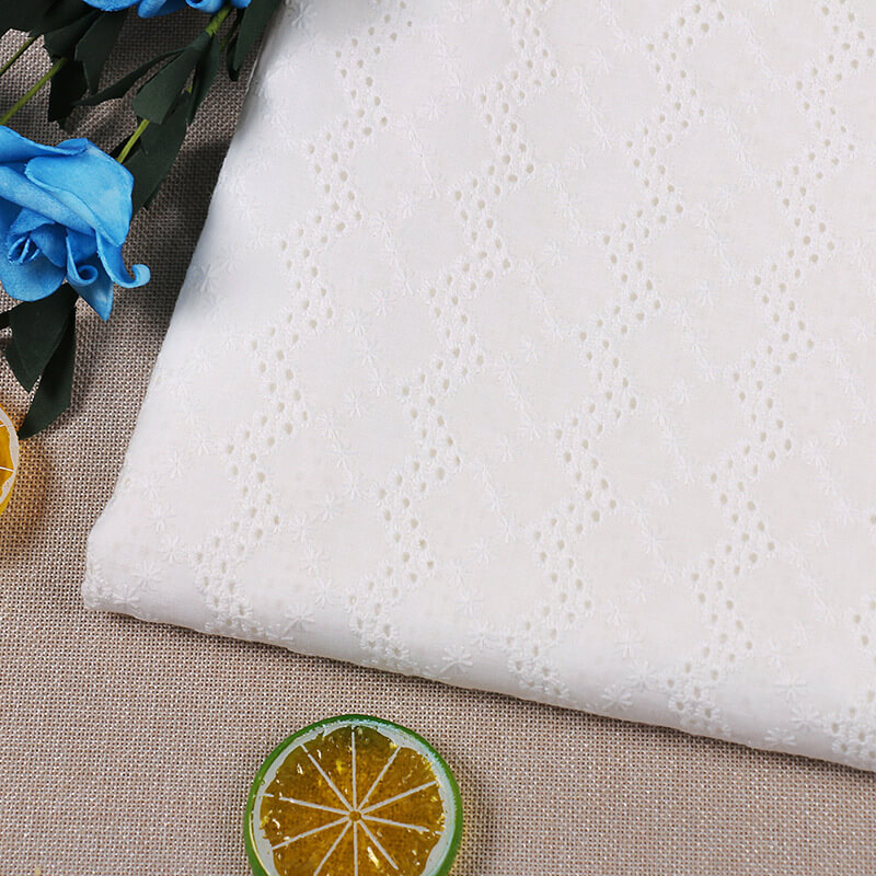Embroidered Fabric Eyelet Wave 100% Cotton for Women's Wear Wholesale 5